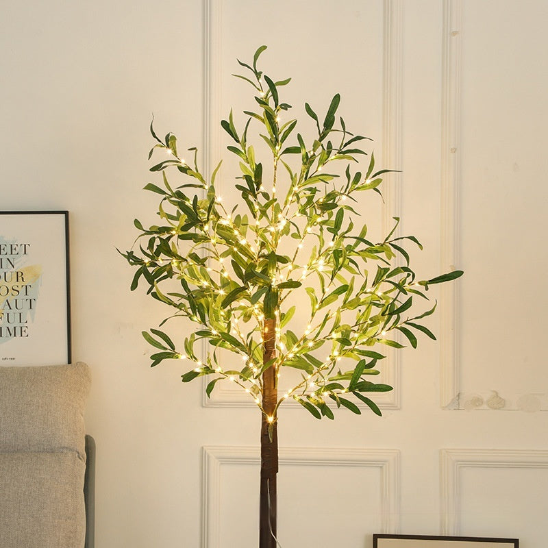 1.8m Simulation Olive Leaf Tree Courtyard Decoration Landscape Tree Lamp