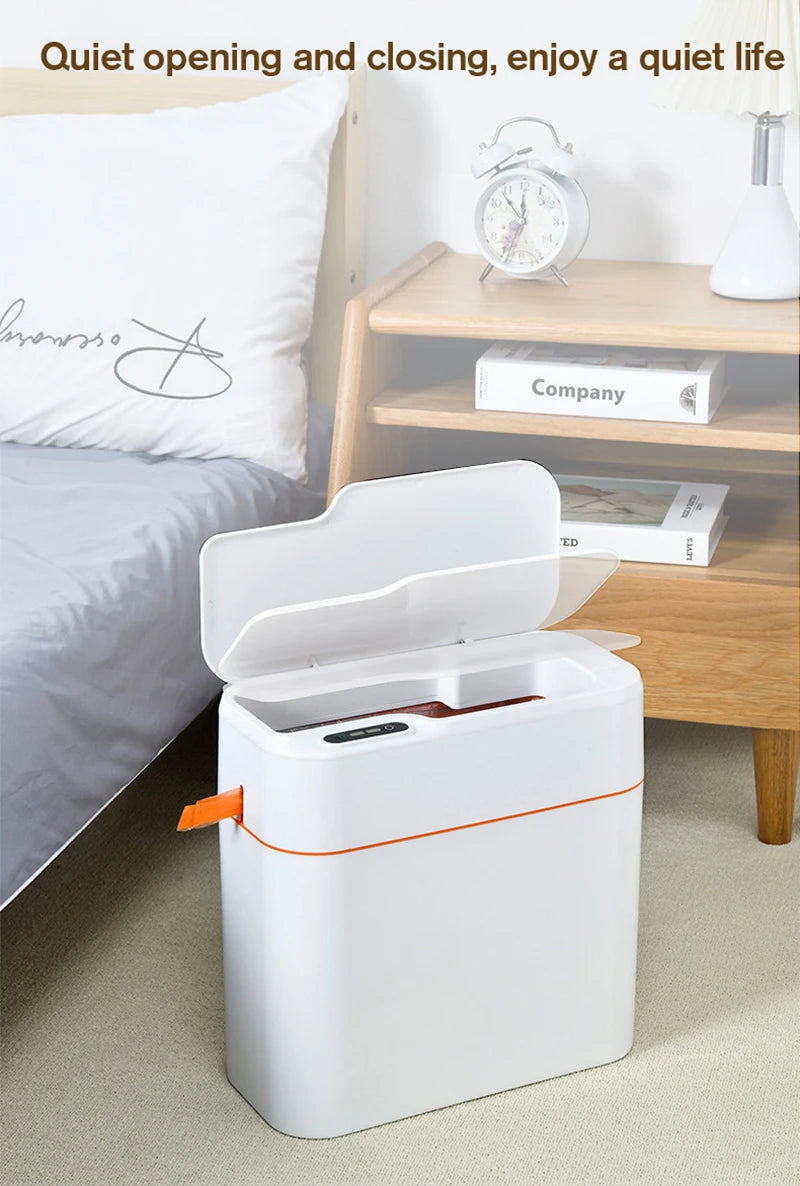 New Induction Trash Can Smart Sensor Garbage Bin Automatic Sealing 18L Kitchen Bathroom Waterproof Large Privacy Trash Bin