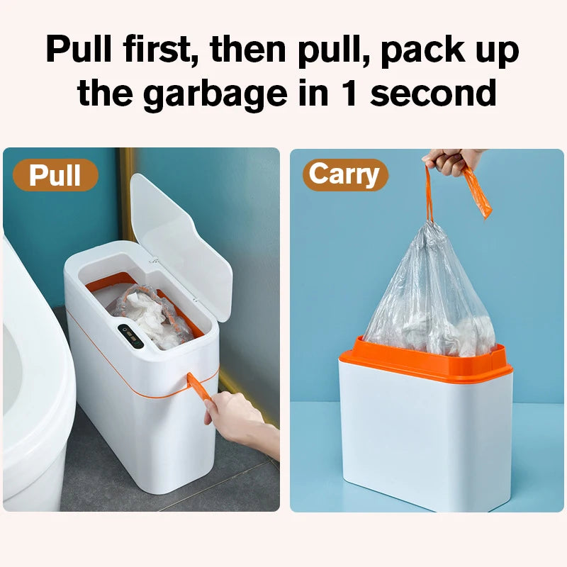 New Induction Trash Can Smart Sensor Garbage Bin Automatic Sealing 18L Kitchen Bathroom Waterproof Large Privacy Trash Bin