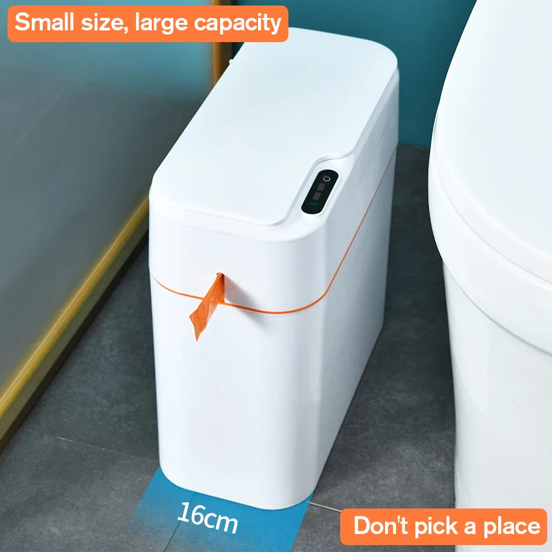 New Induction Trash Can Smart Sensor Garbage Bin Automatic Sealing 18L Kitchen Bathroom Waterproof Large Privacy Trash Bin