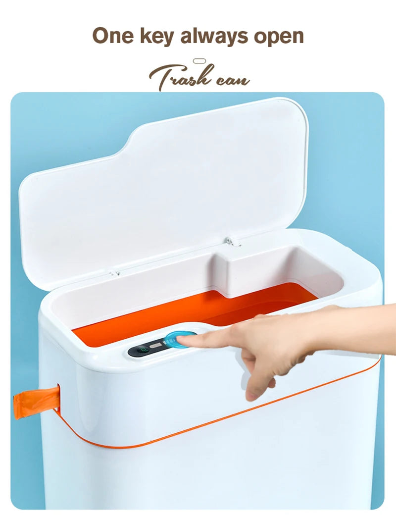 New Induction Trash Can Smart Sensor Garbage Bin Automatic Sealing 18L Kitchen Bathroom Waterproof Large Privacy Trash Bin