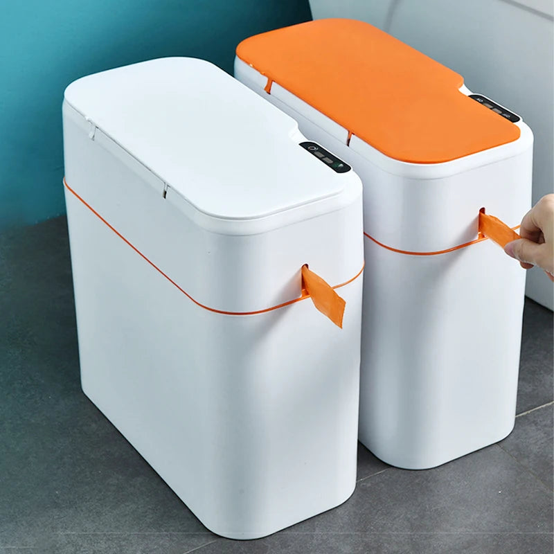 New Induction Trash Can Smart Sensor Garbage Bin Automatic Sealing 18L Kitchen Bathroom Waterproof Large Privacy Trash Bin