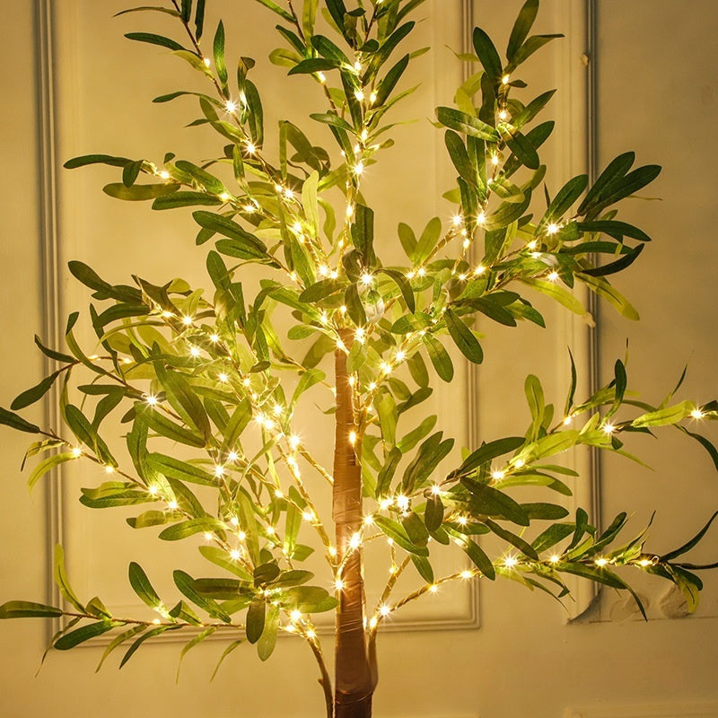 1.8m Simulation Olive Leaf Tree Courtyard Decoration Landscape Tree Lamp