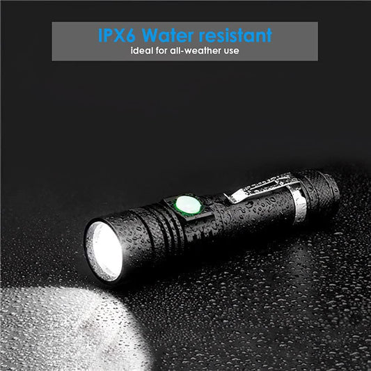 Telescopic Zoom USB Rechargeable T6 Strong Flashlight LED Outdoor Lighting