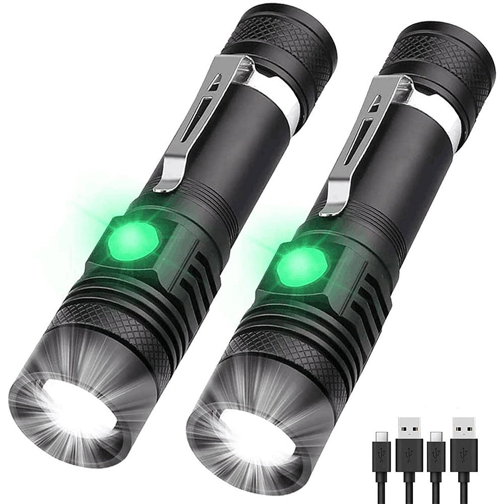 Telescopic Zoom USB Rechargeable T6 Strong Flashlight LED Outdoor Lighting