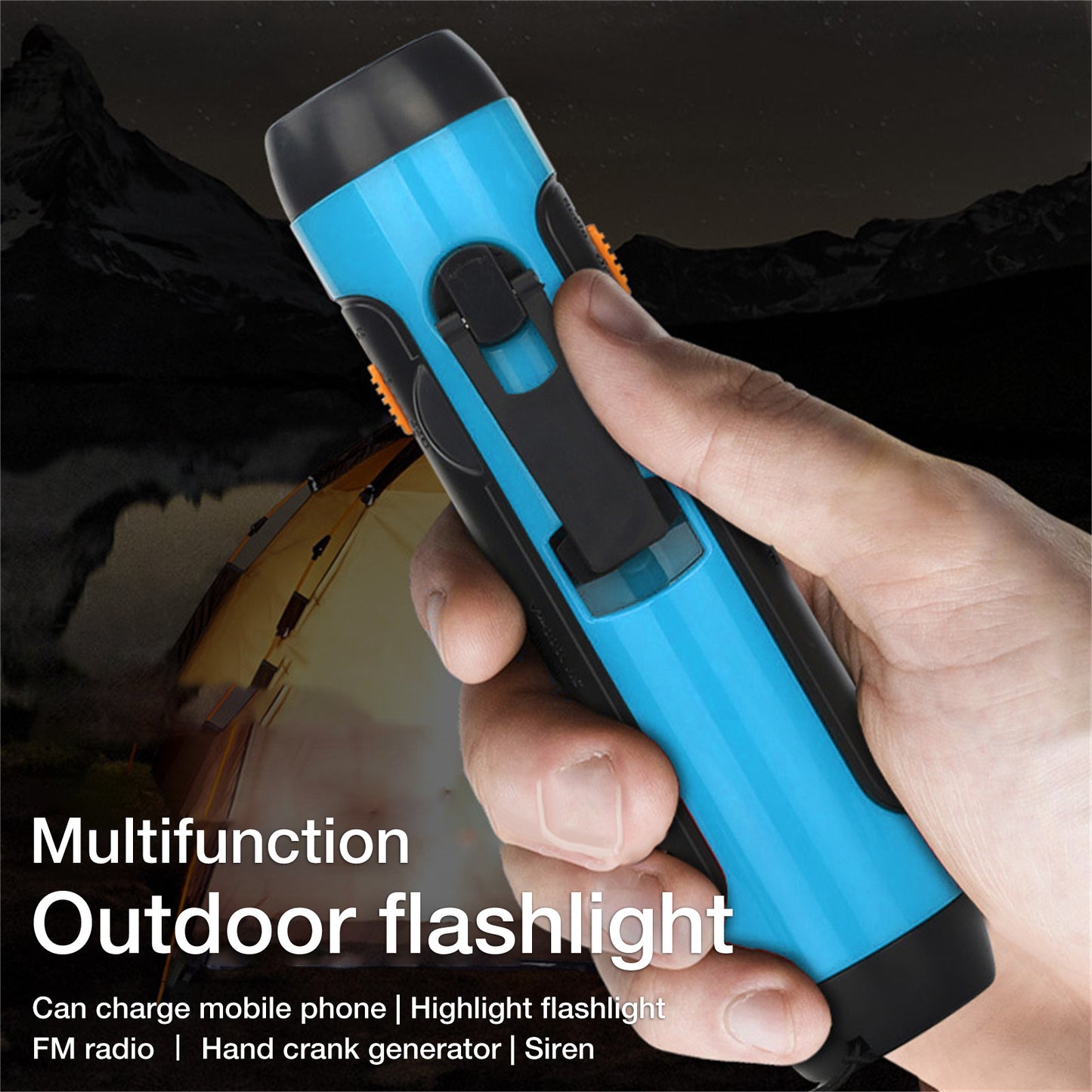 Outdoor Travel Emergency FM Rechargeable Alarm Flashlight